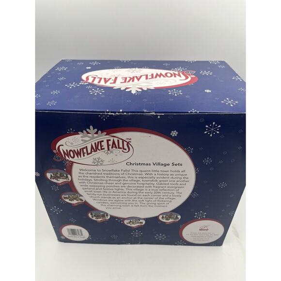 Snowflake Falls Lighted General Store 8 Piece Holiday Village Set Christmas 2002 - Picture 6 of 9